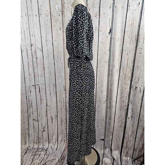 PLK Women's 6 Auguste Off Shoulder Tie Waist Hi Slit Black Rayon Maxi Dress EUC‎ - Picture 7 of 9